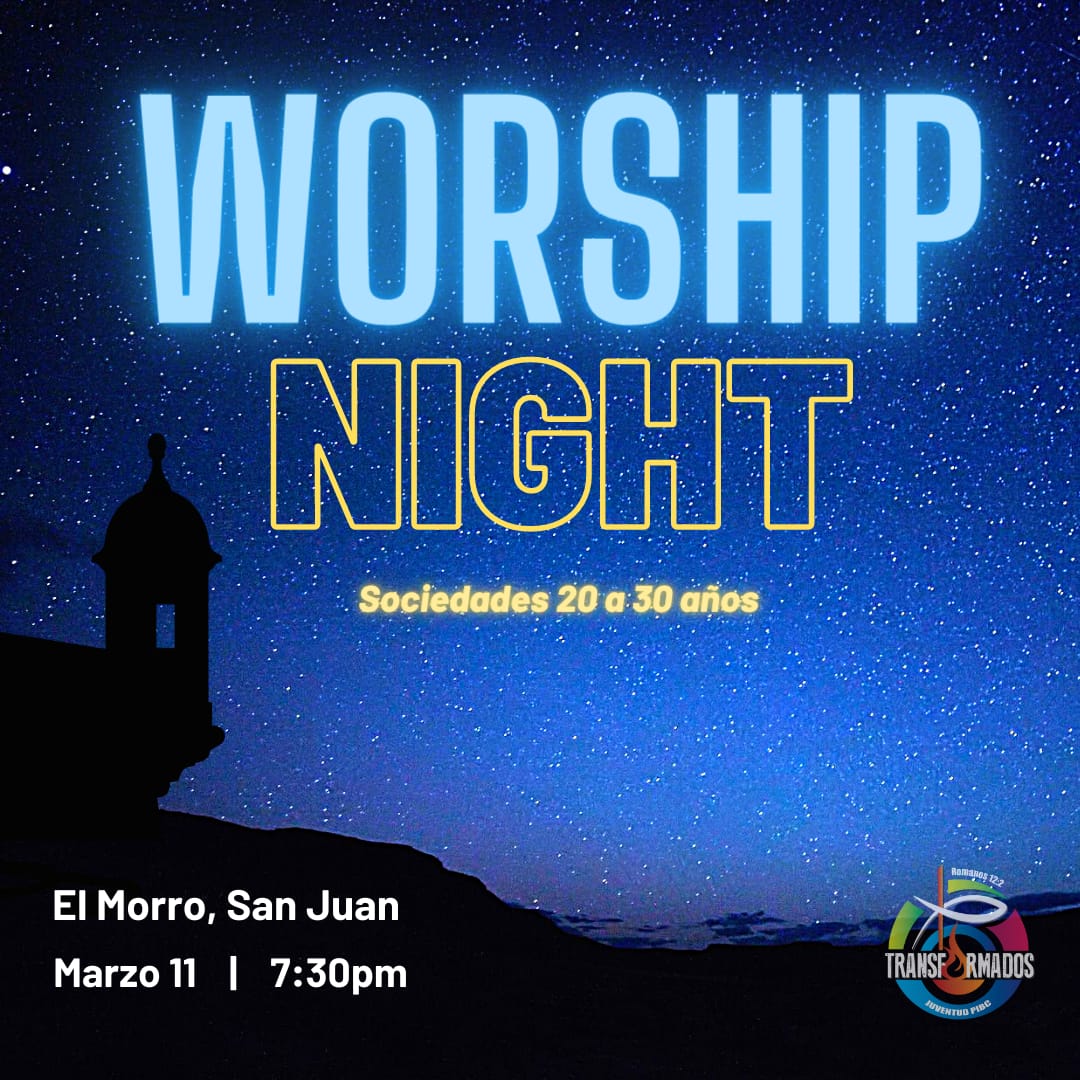 JuventudPIBC's tweet photo. DTB! Te invitamos a nuestro segundo encuentro de Sociedades de 20/30 años "Worship Night" donde levantaremos alabanza al Señor y tendremos un tiempo de oración en el Morro, San Juan. Será este viernes, 11/Marzo a las 7:30pm. Pro tip: trae tu silla de playa. Te esperamos🙏🏽🙌🏽 https://t.co/rDpTWLEGAq