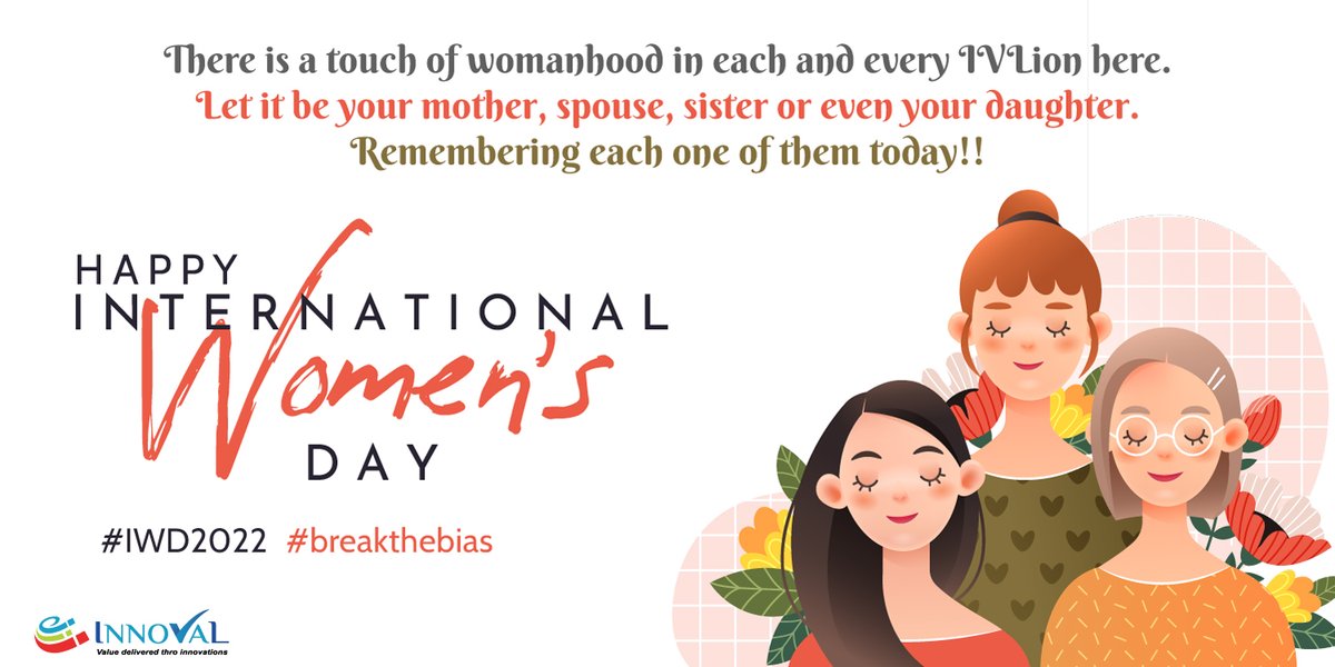 ivldsp's tweet photo. A special day to celebrate the superhumans of our world. We take a moment to admire, learn from, thank all the Women in our lives who have made invaluable contribution to the society donning so many roles !

#IVL #breakthebias #womensday https://t.co/gVrZAmqLEe