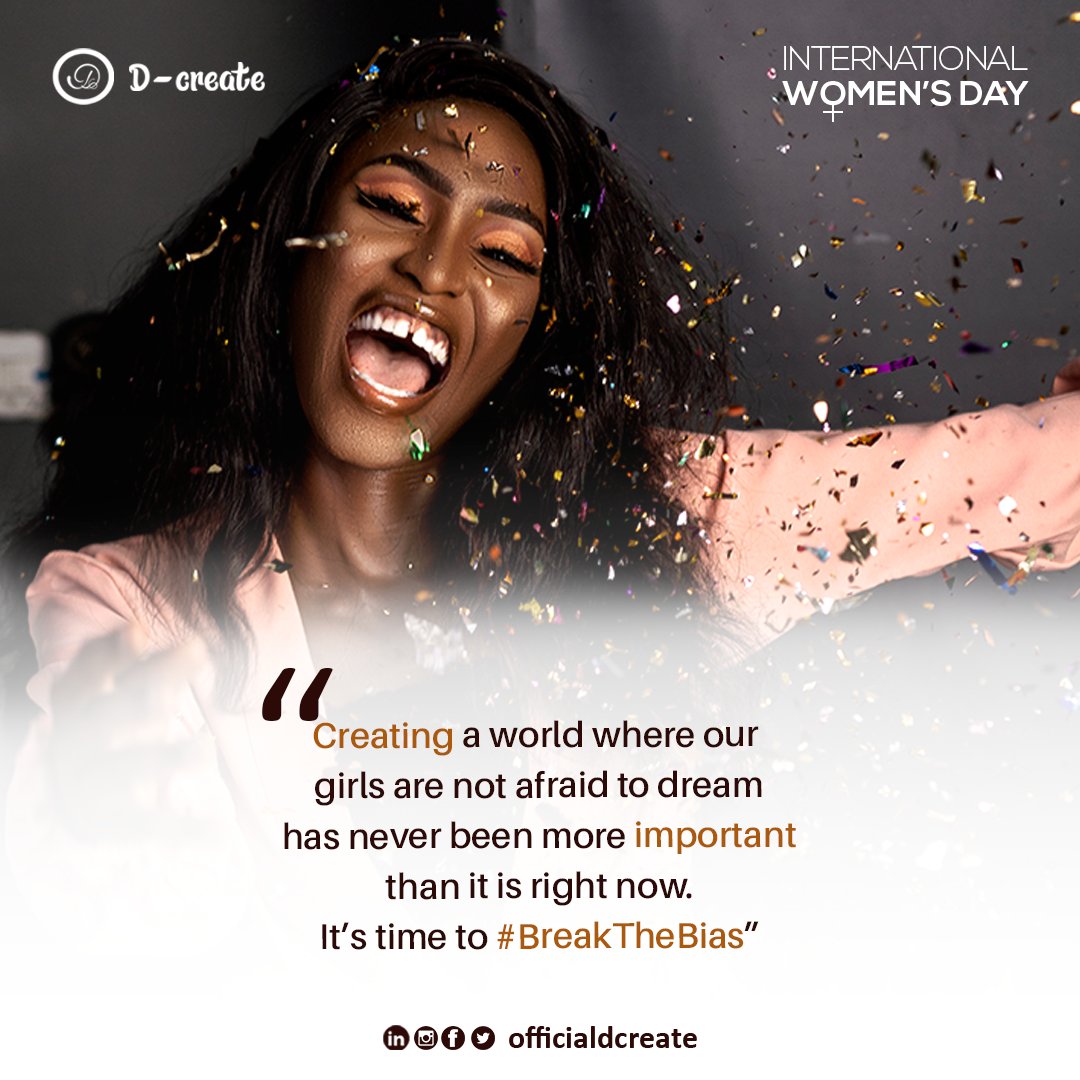 officialdcreate's tweet photo. Together, we can build a world free of gender bias. If not for us, then for those coming behind...
Let's #BreakTheBias
#dcreate #design #designinspo #internationalwomensday #iwd2022 https://t.co/TAsHLhoUbg
