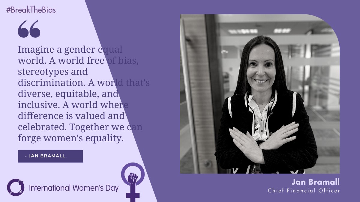 Meet Jan Bramall, our Chief Financial Officer! 💜✈️ 

"Imagine a gender equal world. A world where difference is valued and celebrated. Together we can forge women's equality."

WHO'S WITH US? 👇 👇 👇 #IWD2022 #BreakTheBias