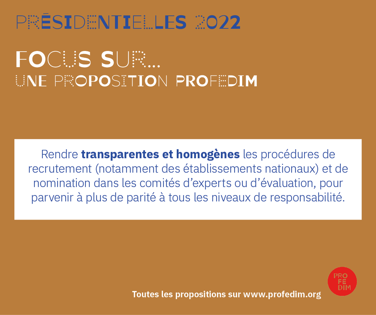 [PRÉSIDENTIELLES 2022] 💡 En cette journée internationale pour les droits des femmes, PROFEDIM fait une proposition pour l'élection présidentielle pour permettre plus d'égalité à tous les niveaux de responsabilité 👇