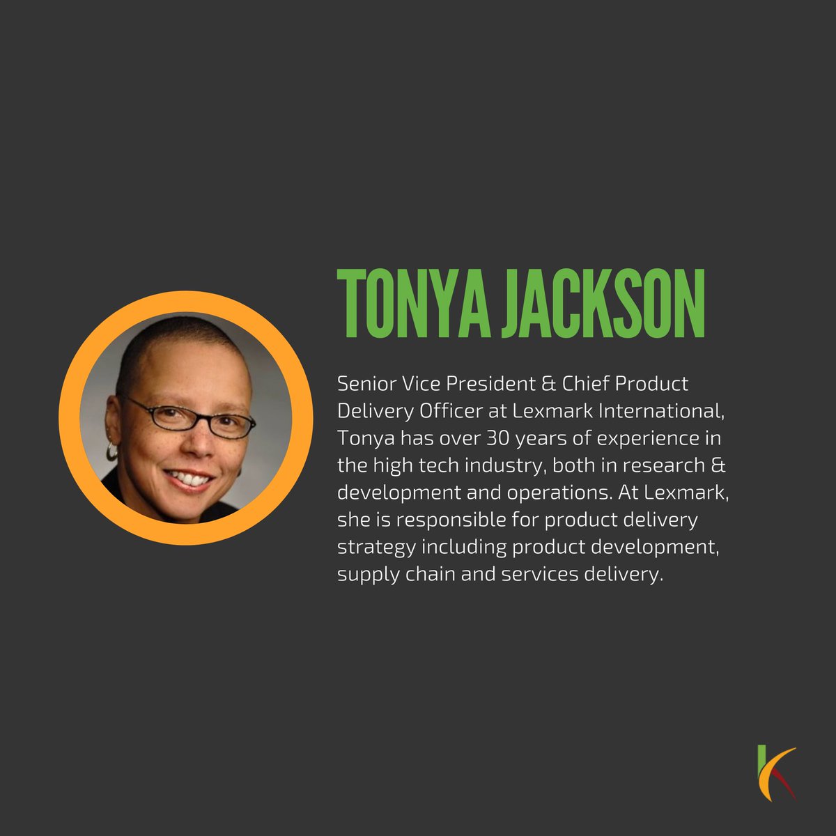 keyuracloud's tweet photo. Powerful women in logistics!

#TonyaJackson: Senior Vice President, Chief Product Delivery Officer of @lexmark. #womenempowerment #IWD2022 #womenpower https://t.co/CAKffCg7zH