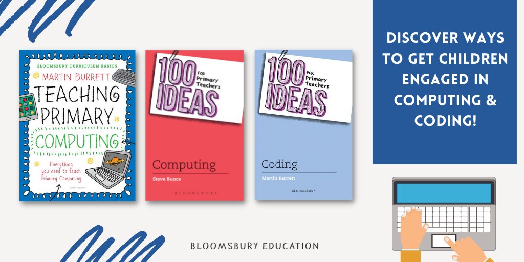 BloomsburyEd's tweet image. Discover resources to engage children in computing & coding this #ProgrammingForPrimaries week!
Teaching Primary Computing: bit.ly/3BZWfCp
100 Ideas for Primary Teachers: Computing: bit.ly/3vtj28y
100 Ideas for Primary Teachers: Coding: bit.ly/3pse9bU