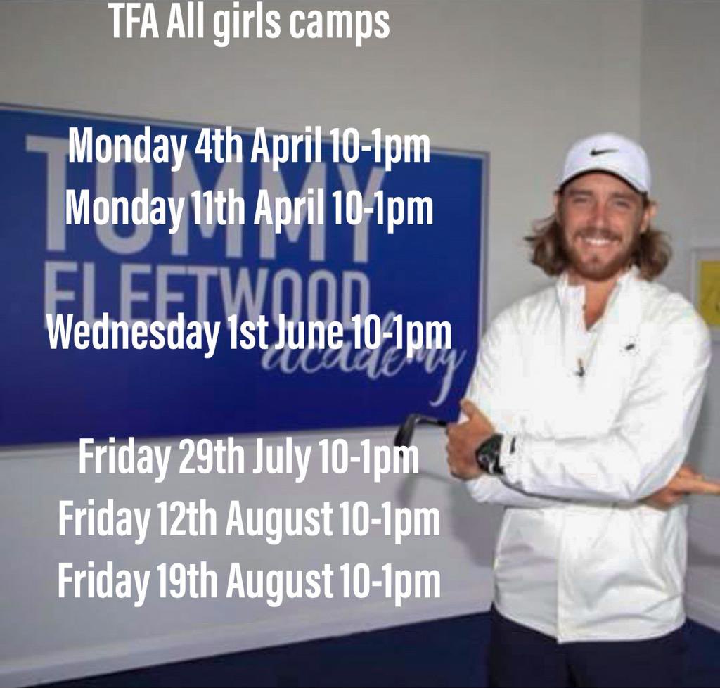 Sophie, Our TPI Certified Coach is running all girls Golf Camps on the following dates this year. To enquire or book, e mail sophie@tommyfleetwoodacademy.com Golfing fun, games and coaching!