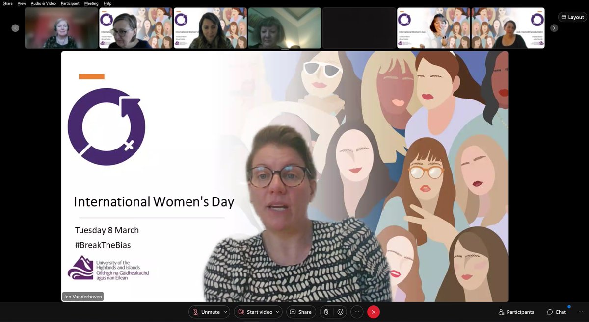 @ThinkUHI's Vice-Principal Engagement @JenVanderhoven officially opening our #IWD2022 event by celebrating the work, voices and success of women colleagues in academia and research through video montage and chairing a live panel of senior women leaders at @ThinkUHI #BreakTheBias