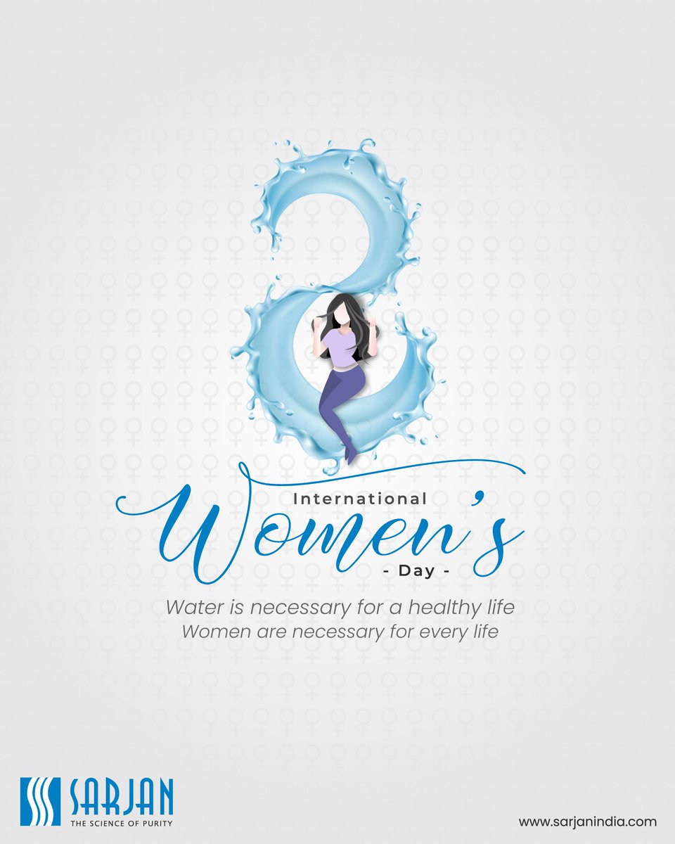 sarjanwatertech's tweet photo. SARJAN wishes a very happy and healthy Women's Day to all the SuperWomen out there. You create life and we create sense of purity.
#WomensDayCelebration  #HappyWomensDay  #water #lifestyle #healthylifestyle #healthylife #cleanwater #celebratingwomen #womanhood https://t.co/sM3TKxo875