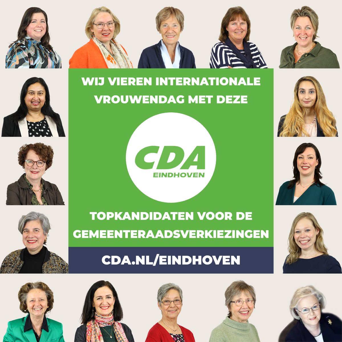 CDAEindhoven's tweet photo. Vandaag is het #InternationaleVrouwendag!

Wij zijn trots op al onze vrouwelijke Eindhovense kandidaten voor de gemeenteraadsverkiezingen. 

Een mooi team! ⤵️ https://t.co/deYShUQVdr