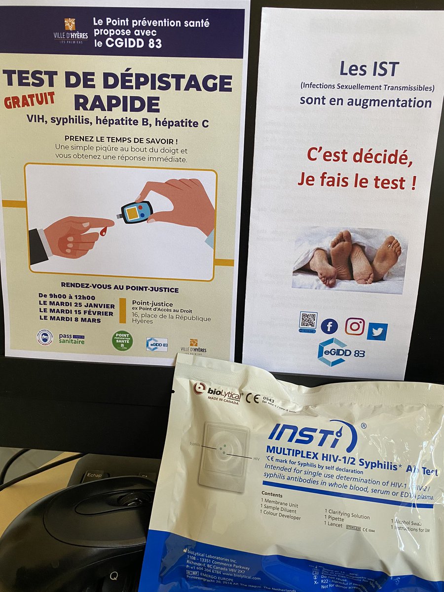CegiddVar's tweet image. Le @CegiddVar est ce Mardi 8 Mars matin au Point Justice de @villedhyeres, 16 Place de la République !
#TROD #depistage #testrapide #VIH #HIV #hépatite #hepatite #Hyeres #VAR