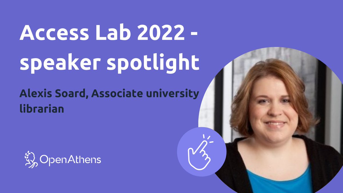 OpenAthens's tweet photo. Alexis Soard from @UOPX is presenting with Matt Hayes from @leanlibrary during #AccessLab2022. Their presentation will focus on meeting the demands of the modern user workflow: a case study of point-of-need library delivery and support. Register for free:https://t.co/SD6NTZSEaP https://t.co/vy3IZVwEQe