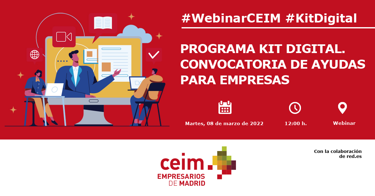 _CEIM_'s tweet photo. #WebinarCEIM💻| Ya hemos comenzado la jornada de @_CEIM_ en colaboración con @redpuntoes: "Programa #KitDigital. Convocatoria de ayudas para empresas"
🤳 Conéctate para conocer las claves del programa y las convocatorias de nuevas ayudas a pymes.
🔗 https://t.co/TGnHysH55D https://t.co/JppJK4t9uu
