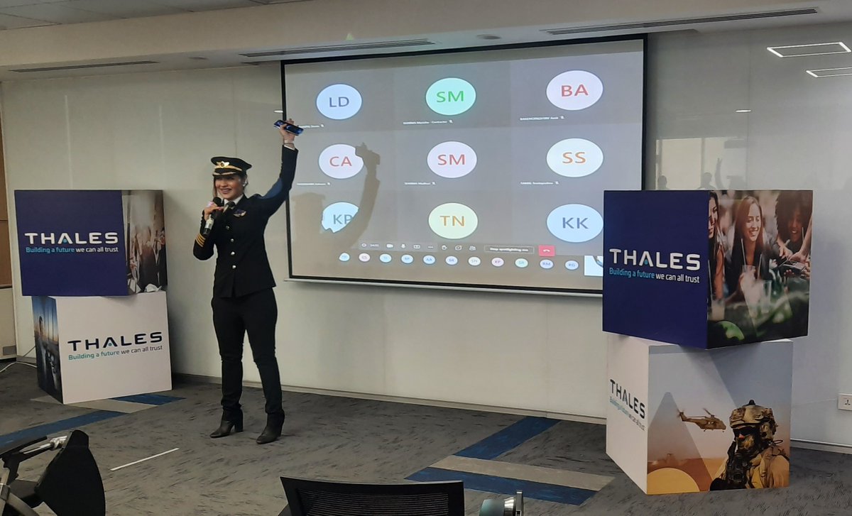 ThalesAsia's tweet photo. @airindiain @ZoyaCaptain @astoundingmind She shared about her inspiring journey of becoming a pilot, the challenges she faced &amp; overcame, &amp; also how she created history last year by leading an all-women crew making the inaugural flight from San Francisco to Bengaluru, one of the longest non-stop air routes in the world. https://t.co/rWRC4ZJuMH