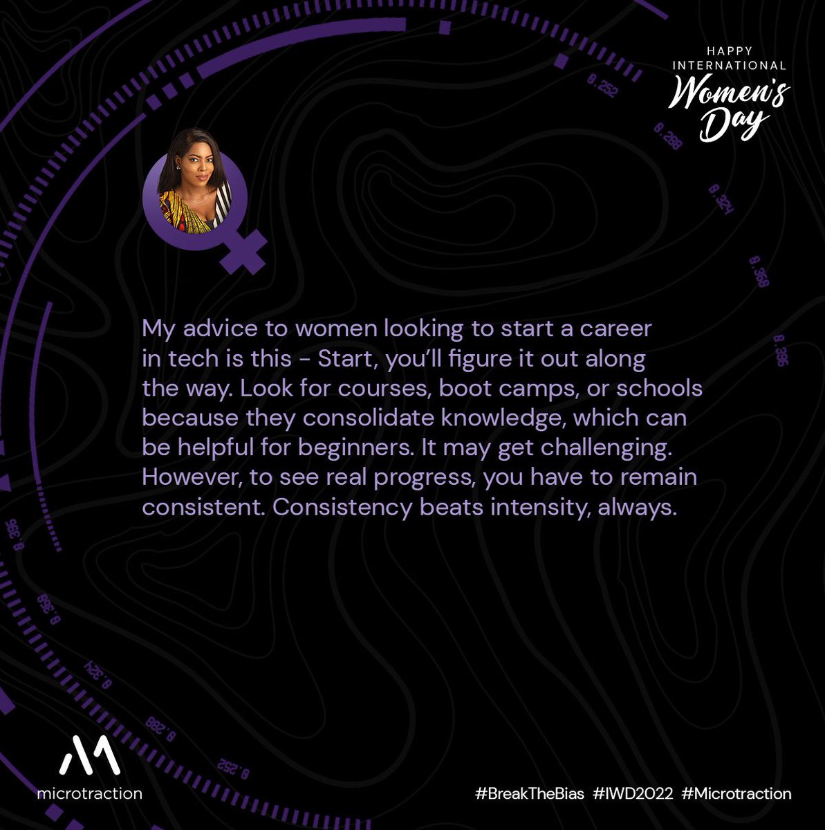 microtraction's tweet photo. Meet @nmaokafor, Software Engineer @Andela 🚀

#BreakTheBias #IWD2022 #Microtraction https://t.co/XvcibtdSwt