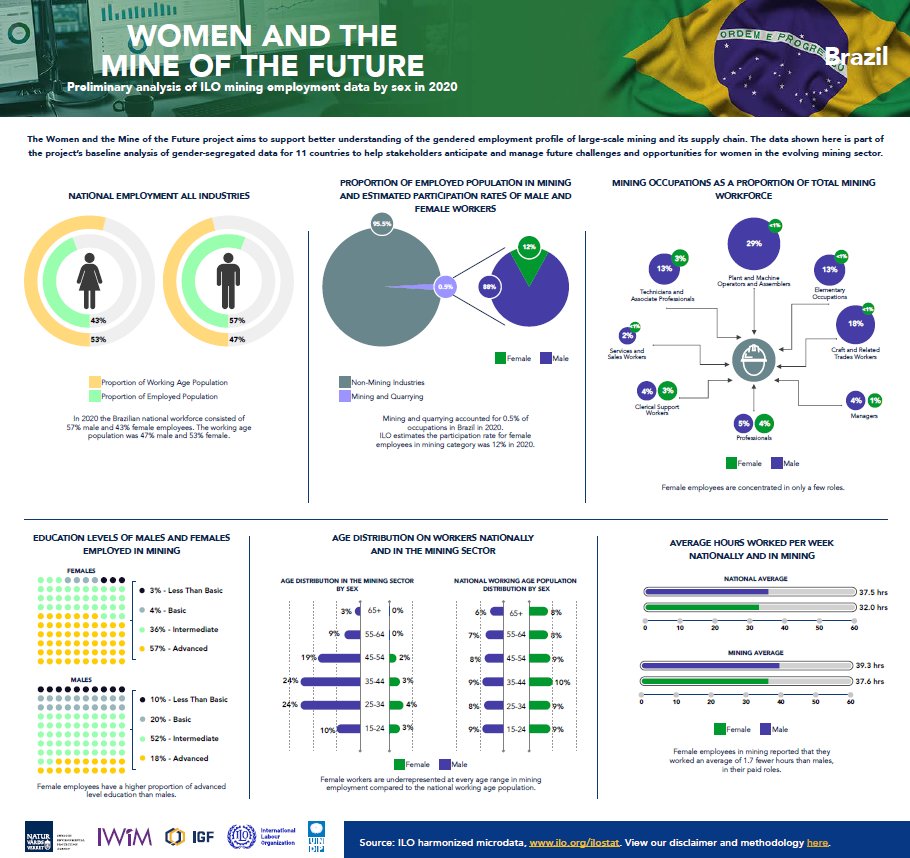 ir_ramdoo's tweet photo. How are #women doing in the #mining sector? @IGFMining and its partners, @ilo, @IntWiM and @UNDP EGP are thrilled to release initial insights today
Here are some data on #Brazil - we have more on 9 other countries. 
See https://t.co/pHv502NenF https://t.co/XP41YBpaC4