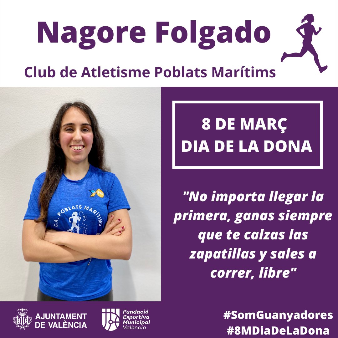 FDMValencia's tweet photo. 🏃🏻‍♀️ Al @ca_poblats  tenen clar que la igualtat i la inclusió són fonamentals

👏Moltes gràcies a Beatriz Silvestre i al seu guia Pablo Montoro, i moltes gràcies també a Nagore Folgado García, per la seua participació a la campanya #somguanyadores♀️

#8M #8diadeladona https://t.co/ESRy3euboW