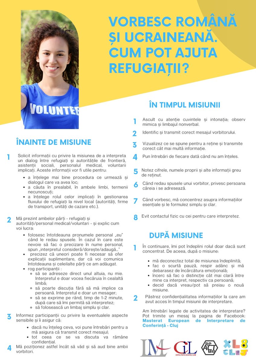 xl8cluj's tweet photo. (1/3) EMCI Cluj w/ @xl8cluj &amp; @ReACTMe1 drafted a quick multi-lingual guide for #volunteer #interpreters helping #refugees at the #Ukrainian borders https://t.co/XkXnnLy93d