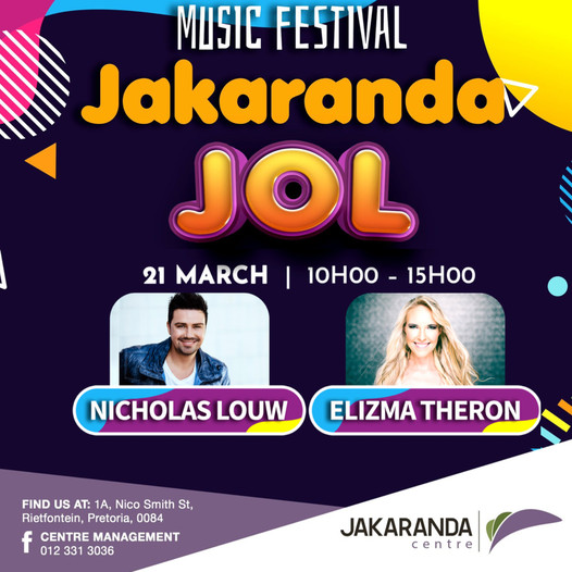 MowanaProp's tweet photo. Join us at the Jakaranda Jol Music Festival at our Jakaranda Shopping Centre. Bring your family and friends to an unforgettable experience. Visit the Jakaranda Shopping Centre Facebook page for more info.

#JakarandaJol
#MusicFestival
#MowanaProperties https://t.co/Q5XaqRmQhX