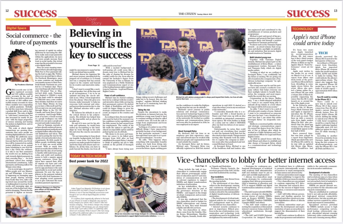 michael_mallya's tweet photo. Push beyond your limits, rise from all odds and do your best. ✊🏽

Asanteni @TheCitizenTZ https://t.co/JqP5552pTM