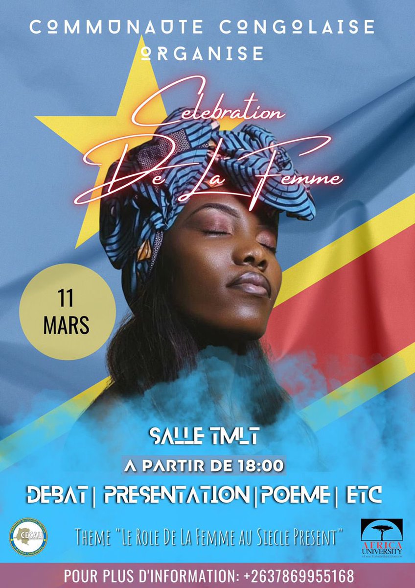 cecau_'s tweet photo. A l’occasion de #LaJourneeDeLaFemme la CECAU organisé ce Vendredi 11 Mars a la salle #Tmlt #AU 🇨🇩✨ https://t.co/lBVQfurK3i