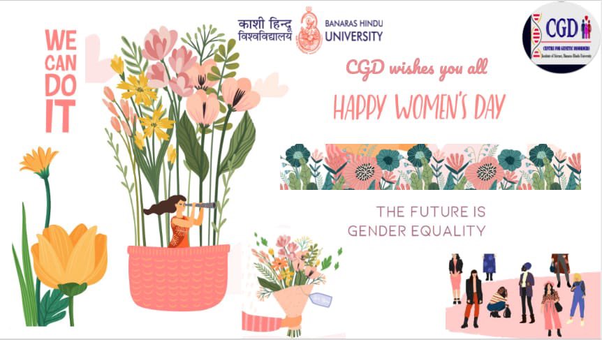 CgdBHU's tweet photo. On #InternationalWomensDay2022 CGD BHU extends its heartiest wishes to all !!  Let’s unite for an equal and sustainable future ahead !! #GenderEquity #BreakTheBias #IWD2022 @bhupro @DeanScienceBHU @VCofficeBHU @Parimal62902596 https://t.co/3WEhZhCY3P