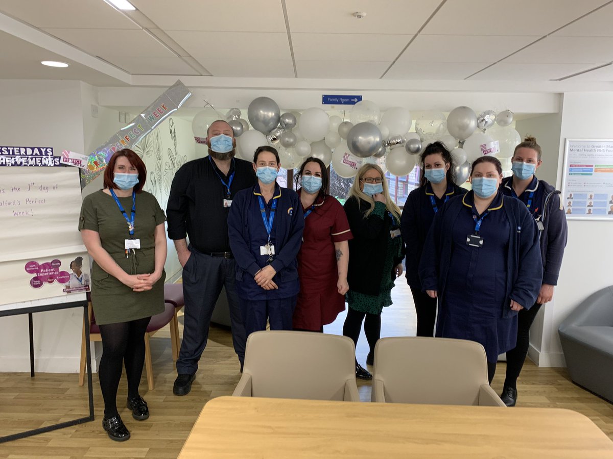 Great 1st day for our Perfect Week at Salford.

Yesterday’s achievements:
💫3 discharges progressed
💫Beds created for 3 Salford community patients
💫Training session delivered by HBT to inpatient colleagues

<a href="/GMMH_NHS/">Greater Manchester Mental Health</a> 

#TakeALookAtMeadowbrook #GMMHPerfectWeek