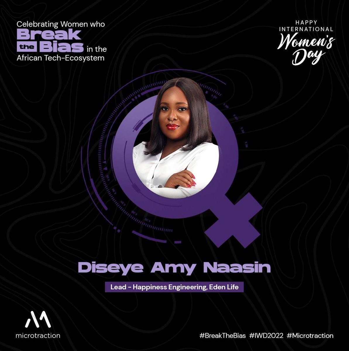 microtraction's tweet photo. Meet @Diseye_, Happiness Engineering Lead @ouredenlife 🚀

#BreakTheBias #IWD2022 #Microtraction https://t.co/BC1nNF4L1p
