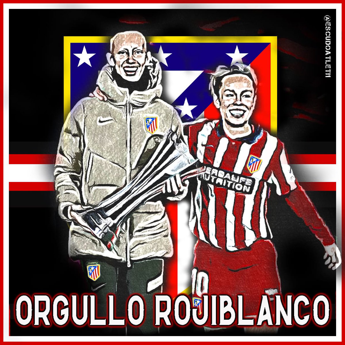 EscudoAtleti1's tweet photo. Feliz Día Internacional de la Mujer y en especial para todas las mujeres atléticas.
@Atleti, ya de paso te pedimos que saques la camiseta del Escudo con tallaje para mujeres.
#ElEscudoNoSeToca
#8M2022 https://t.co/E4NZSyWfLt