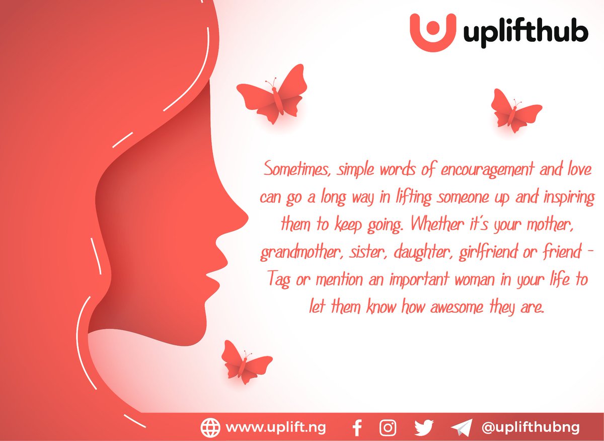 uplifthubng's tweet photo. HAPPY INTERNATIONAL WOMEN'S DAY ❤️
#happyinternationalwomensday #upliftwomen #upliftlearningcycle #uplifthubng #upliftbusinessclub #WomensDay2022 https://t.co/GSXsGjnlA6