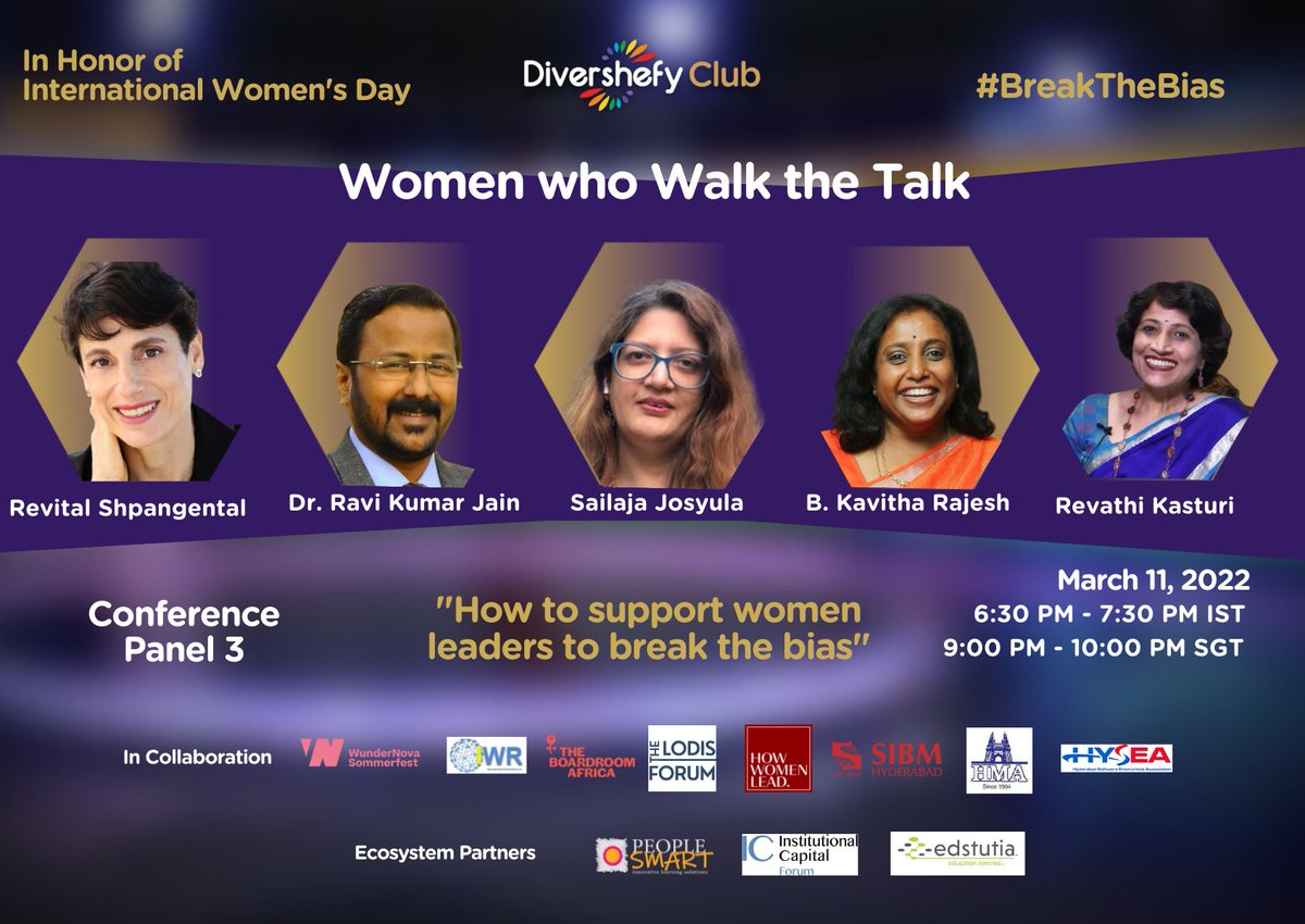 Join us for a two part International Conference in honor of International Women’s Day with #BreaktheBias: "Women who Walk the Talk"

To join online register lnkd.in/gEQpNuV7