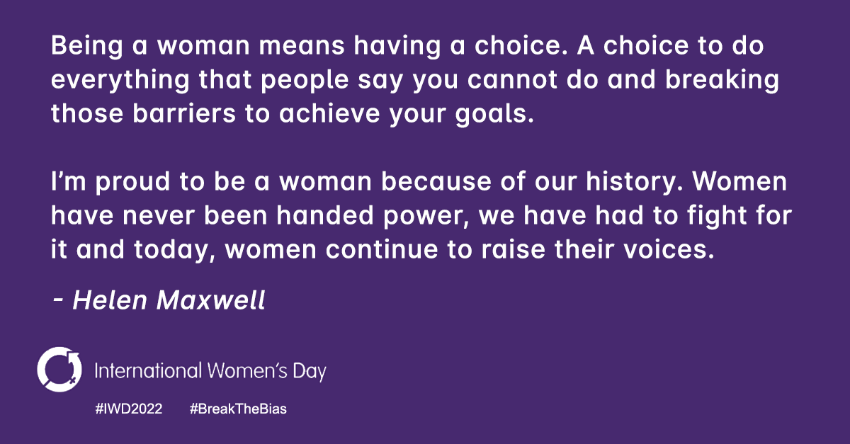 SpringboardTrng's tweet image. Next is our New Business Manager, Helen sharing her thoughts on what it means to be a woman!

If you would like to get involved, use the following link: bit.ly/3vTbxYm. Be sure to tag us so that we can share and empower women all over the world! 
#IWD2022 BreakTheBias