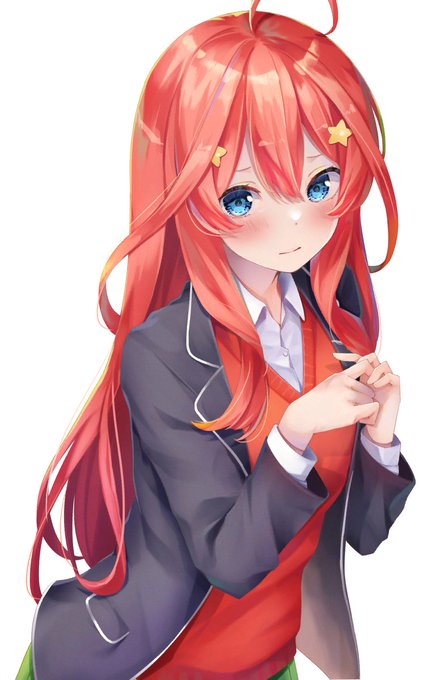 猫タシさんがTwitterに投稿した中野五月(五等分の花嫁)のイラスト。