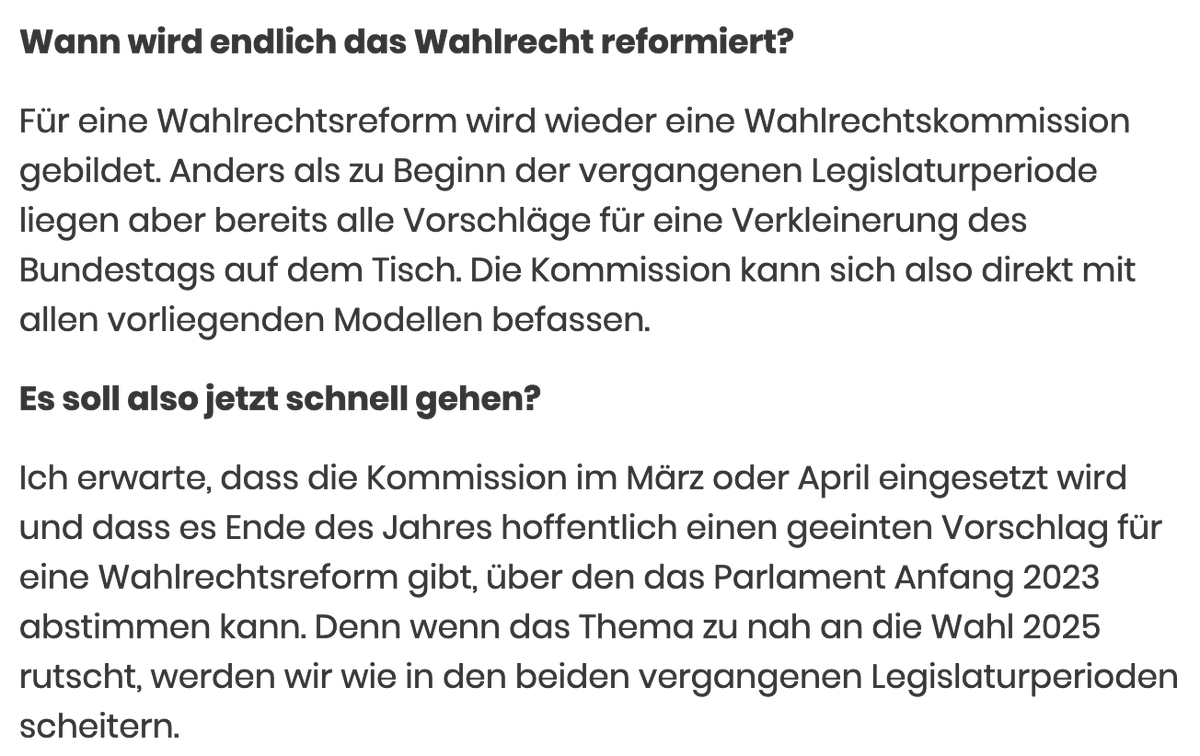 Verkleinerung des Bundestags • Bundestagspräsidentin <a href="/baerbelbas/">Bärbel Bas</a> hofft auf einen geeinten Vorschlag für eine #Wahlrechtsreform noch Ende 2022. Für März oder April erwartet sie die Wiedereinsetzung der Wahlrechtskommission. #Bundestagswahlrecht rnd.de/politik/baerbe…