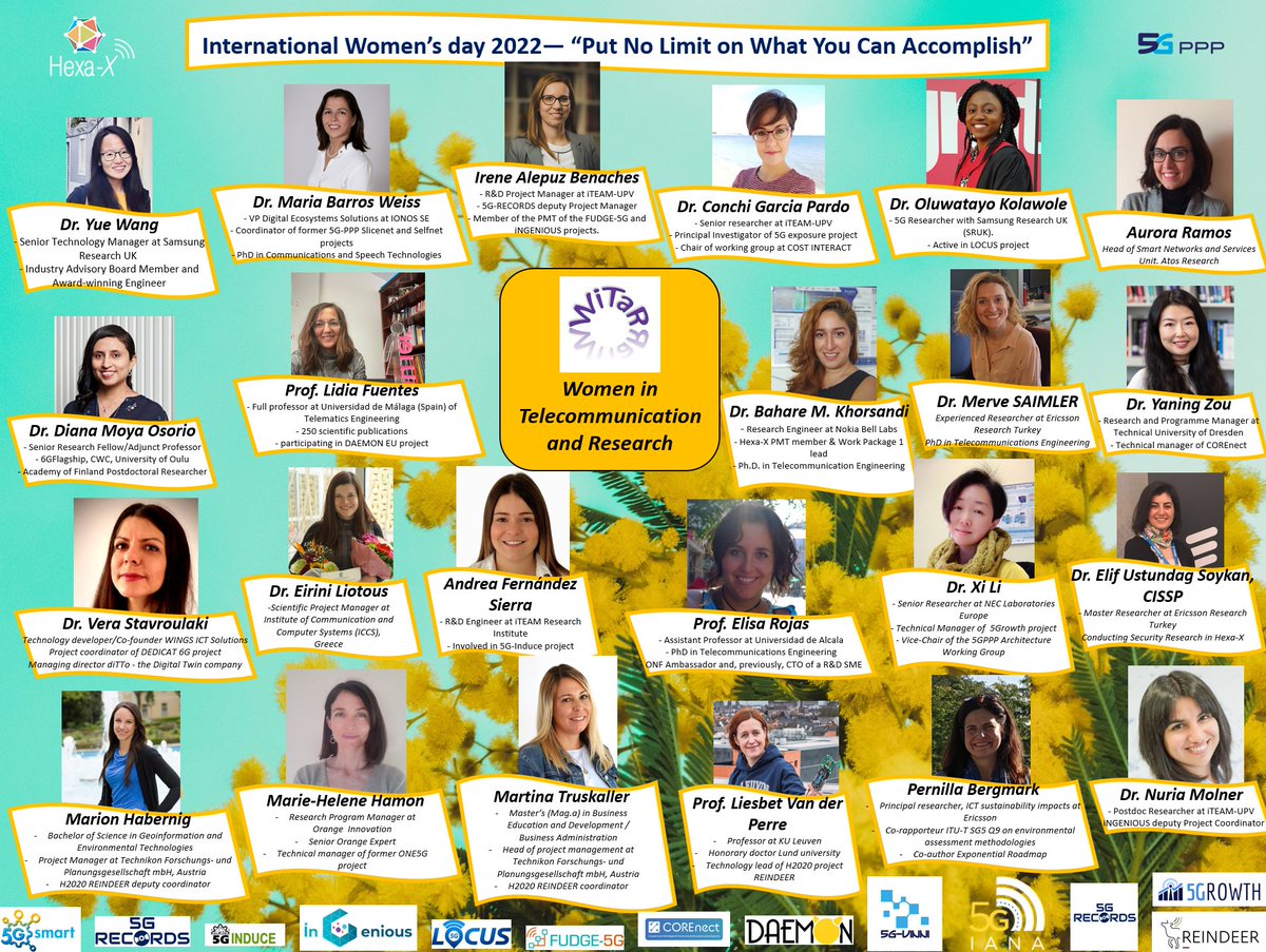 Happy International Women´s Day to all the women researchers and specially to those working in the 5GROWTH Project !!! ❤️

#WomensDay2022 #InternationalWomensDay #womenresearchers