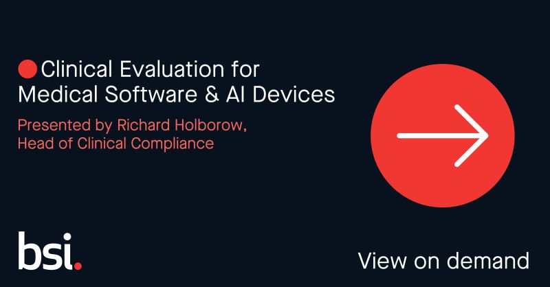 Ora puoi rivedere il quarto webinar della serie masterclass cliniche: Clinical Evaluation for Medical Software &amp; AI Devices.
bit.ly/3pLLjmZ
L'interpretazione di BSI dell'MDCG 2020-1 e la valutazione clinica applicata a questo gruppo di #dispositivimedici
#MDR