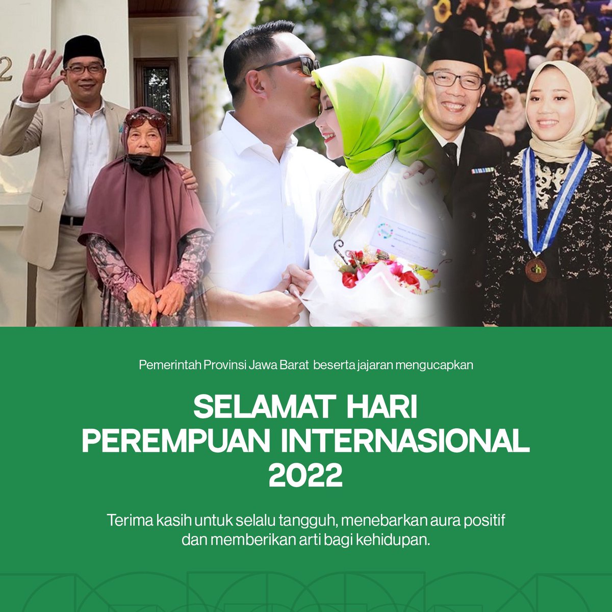 ridwankamil's tweet photo. 8 Maret diperingati sebagai International Women’s Day. Tema yg diangkat ditahun ini adalah gender equality today for a sustainable tomorrow. Terima kasih untuk para perempuan di dunia, kalian luar biasa! #JabarJuara #IndonesiaJuara -admin- https://t.co/8jZQxfNI9R