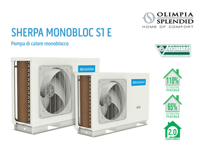 TCoico's tweet photo. In #offerta la #pompa_di_calore monoblocco aria-acqua #OlimpiaSplendid Sherpa Monobloc S1 E inverter per #riscaldamento e produzione #ACS fino a 60°C, classe A+++ con #clima medio, equipaggiata con gas refrigerante ecologico R32 a basso impatto ambientale: https://t.co/wTLlmQXPKP https://t.co/akB10k23cV
