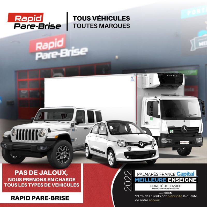 rapid_st's tweet photo. [Toutes marques Automobiles - Tous types de Véhicules]

Chez Rapid Pare-Brise, on ne fait pas de jaloux : nous prenons en charge tous les types de véhicules sans exceptions.
Rapid Pare-Brise c’est le spécialiste en pose, réparation et remplacement de pare-brise. https://t.co/dHRweC01Z2