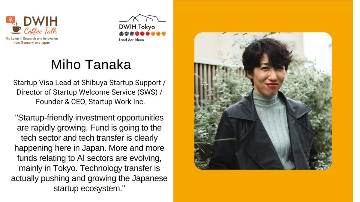DWIH_Tokyo's tweet photo. 3月2日に開催した「#DWIHCoffeeTalk 8: #技術移転：アイデア、研究、#スタートアップ を海外へ」のポッドキャスト（英語）が公開されました🎧
日独の専門家・実務家4名によるトークをぜひお楽しみください🗣️🎧
➡️https://t.co/ebGB2hKWw3
@KKE_Inc @NRWJapan @ShibuyaStartup @GTAI_com https://t.co/Y5Q6UdPBzU