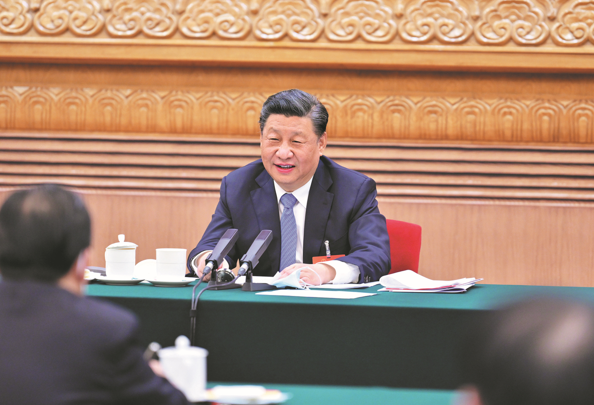 CGMeifangZhang's tweet photo. President Xi Jinping’s Moment at the #twosessions, captured here! Pic1: China's top political advisory body begins annual session. Pic2: China's national legislature opens annual session. Pic3: Xi calls for strong sense of unity in community. Pic4: Xi emphasizes food security. https://t.co/rzsvGKJU4W