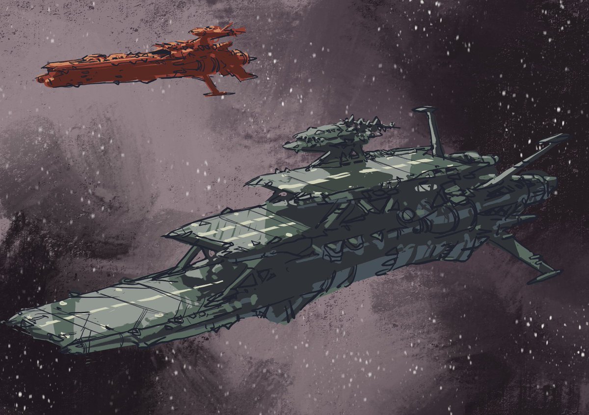 ヤマト「「宇宙戦艦ヤマト2205 新たなる旅立ち」を観てきました。
3段空母ってカッコい」|夢野れい@最近はアニメの設定描いてますのイラスト