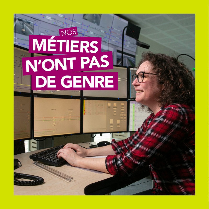SNCFReseau's tweet photo. #JournéeDesDroitsDesFemmes Le secteur du ferroviaire est historiquement masculin, c'est un fait. Mais chez SNCF Réseau, nous combattons les clichés et les stéréotypes : nos métiers n'ont pas de genre et sont ouverts à toutes et tous ! 👷‍♀‍👷

#JIDF2022 #IWD2022 #PourNousTous