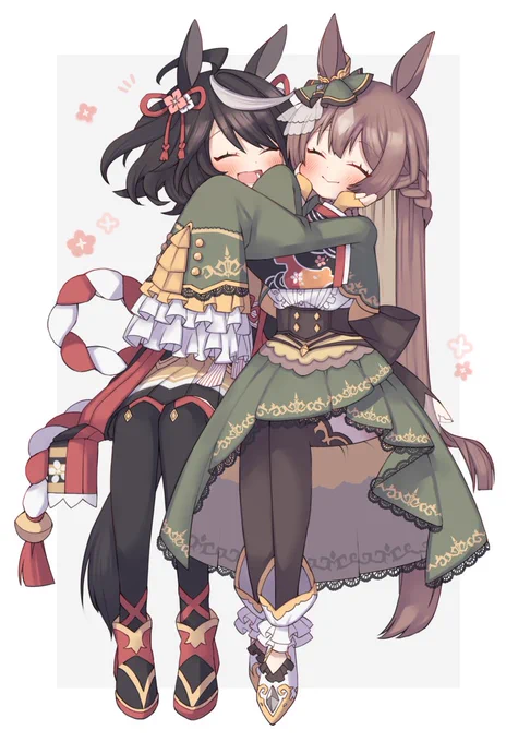ほっぺふにふにしあってるだけのキタサト🌸💎
#ウマ娘 