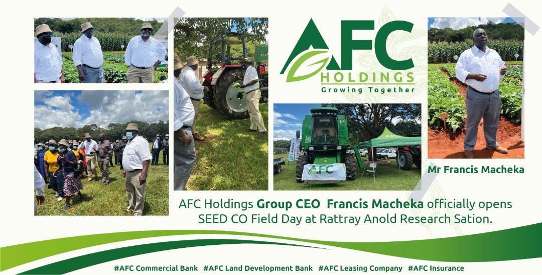 AfcHoldings's tweet photo. #Proud Partner! What an honor! The SEEDCO’s new Maize variety launch was opened by our GCEO Francis Macheka at Rattray Arnold Station. #AFCLeasing displayed equipment including the “Green Beast” #JohnDeereC120CombineHarvestor @basera_john https://t.co/VDw7tDo6Mg