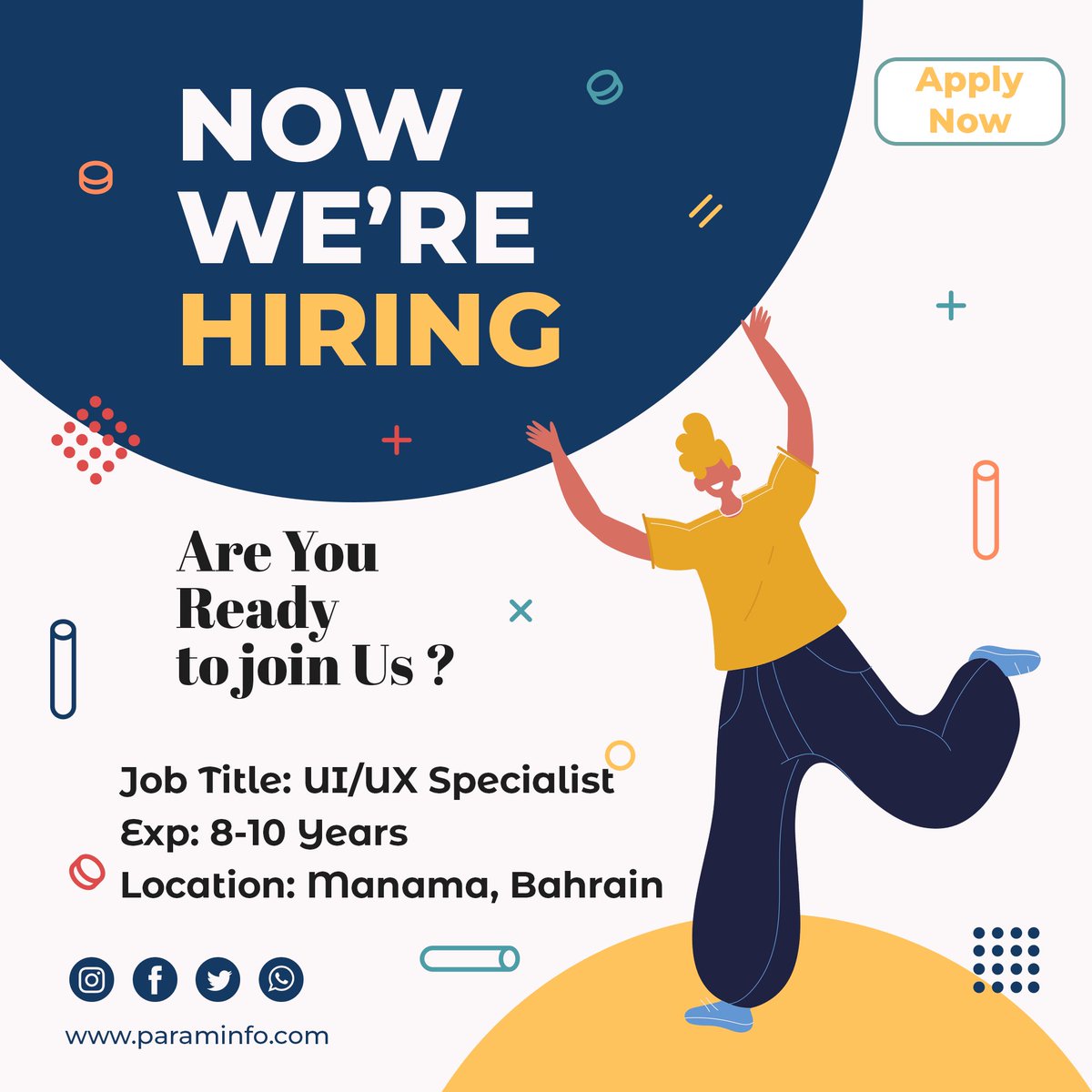 paraminfoit's tweet photo. 𝐉𝐨𝐛 𝐓𝐢𝐭𝐥𝐞- UI/UX Designer 📢
𝐄𝐱𝐩𝐞𝐫𝐢𝐞𝐧𝐜𝐞: 8-10 Years
𝐋𝐨𝐜𝐚𝐭𝐢𝐨𝐧: Manama, Bahrain
𝐀𝐩𝐩𝐥𝐲 𝐍𝐨𝐰: https://t.co/fPCNnP9DIB 👈

#bahrainjobsearch #hiring #manamabahraincareers #bahrainhiring #uidesigners #uxdesignerjobs #employment #jobshiring #nowhiring https://t.co/6OBAd7bcTX