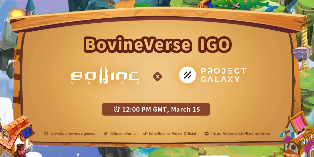 BovineVerse's tweet photo. BovineVerse will launch its #IGO in @ProjectGalaxyHQ 
starting from 12 PM GMT, March 15

#Whitelist:
1⃣️OAT #HODLers &amp; Community :
https://t.co/bAkBo203aH
2⃣️Galaxy Girl #HODLers:
https://t.co/vnD1DYWTNw

Public sale: https://t.co/kf8vOCsxuz

More: https://t.co/ISfAoKaB4N https://t.co/UwLokJffRi