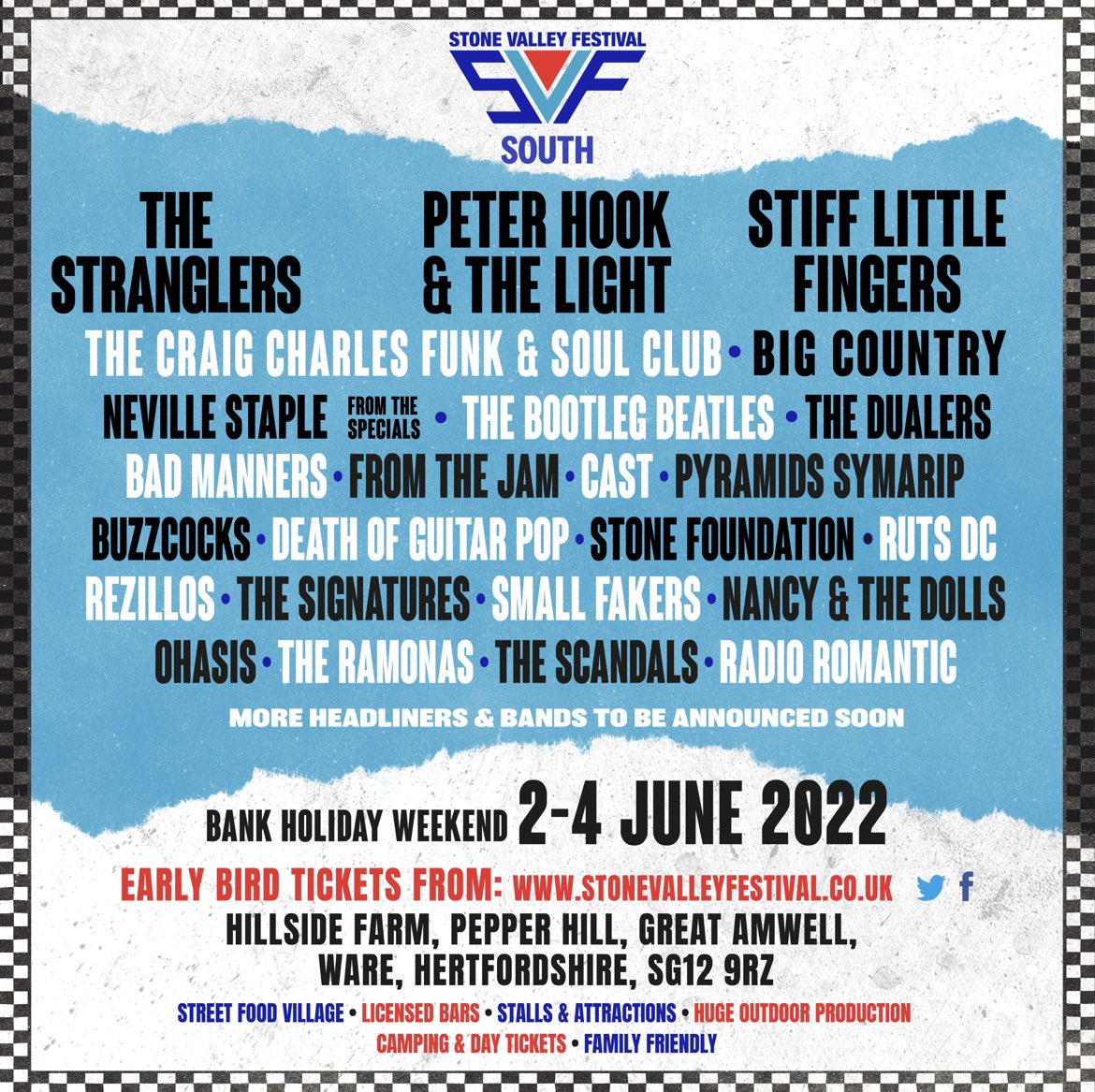 Looking forward to playing at Stone Valley Festival South in early June alongside @StranglersSite & more… @StoneValleyFest @SVFSouth Tickets available now via peterhookandthelight.live