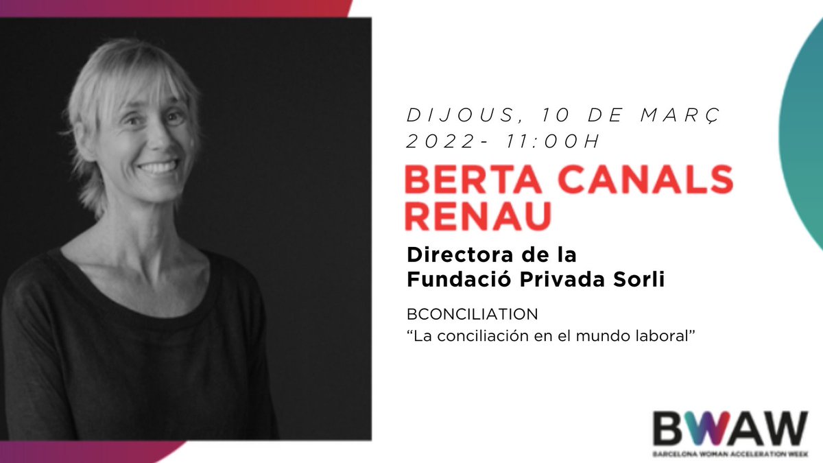 FundacioSorli's tweet photo. 📢 És el #teletreball un suport per a la #conciliació? #BCONCILIATION
👥 Amb @BertaCRenau, directora de @FundacioSorli
📆 10 de Març
⏰ 11.00h. #BWAW2022
✍ Et sumes a aquesta interessant xerrada?
Inscriu-te gratuïtament: https://t.co/e3OvGvgu0s
#8M @ConsorciZF https://t.co/spcWAoer5D