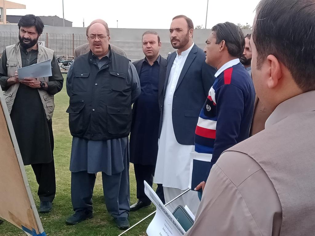 kpmne1's tweet photo. Monitoring of Mega project by Director General M&amp;E 
(Cricket Stadium Hayatabad) https://t.co/aYvlDMzj7h