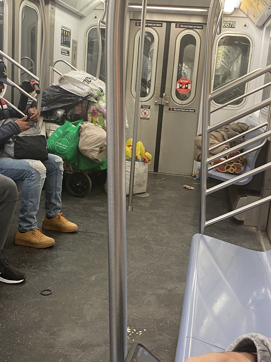 Loyaltyad's tweet photo. It’s very upsetting and sad that I have to continuously @MTA for the homeless situation on damn near every single train. This is very unsafe and unhealthy for every single paying customer, that uses your service. “Need To Do Better ASAP” https://t.co/1v8hJbDrr8