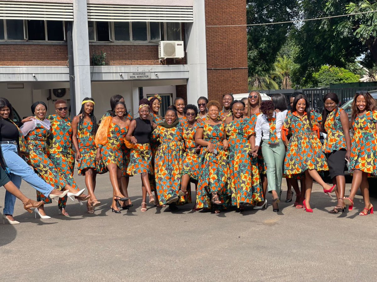 mofnpzambia's tweet photo. HAPPY WOMEN'S DAY from the Honourable Minister, Management, and Staff of the Ministry of Finance and National Planning, #mofnp, Lusaka-Zambia.
NOTE: The attire was sponsored through the officers' own contributions. https://t.co/boHcbuf6PM