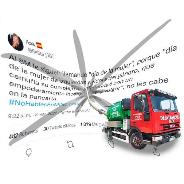 DesatranqueJaen's tweet photo. Hoy Día Internacional de la Mujer es día de celebración, reflexión y reivindicación. Lamentablemente hay personas que lo utilizan para crear odio, pero no os preocupéis, ya limpiamos nosotros esto. https://t.co/1NzelGb2Bd